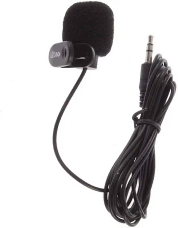Andoer Microfone de Lapela P2 para PC, Notebook, Filmadoras, Skype, Vlogs no YouTube, 3.5mm
