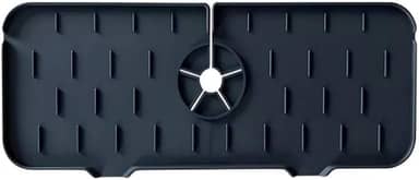 Tapete de Silicone para Pia Cozinha 37x14cm Antimofo, Ajustável, Lavável e à Prova d’Água (Preto)