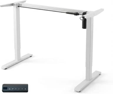 Estrutura de Mesa Elétrica Ajustável para Trabalho em Pé e Sentado – 3 Configurações de Memória, Altura de 72cm a 120cm, Base Ergonômica e Design Silencioso para 110v e 220v(Branco)