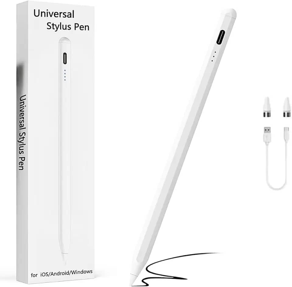 Caneta Touch Pen Universal para Tablet Compatível IOS e Android Ponta Fina Alta Sensibilidade