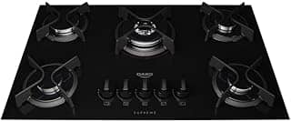 Cooktop 5 Bocas a Gás Dako Supreme com Queimador Tripla Chama e Mesa de Vidro Temperado Preto Bivolt