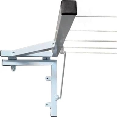 Varal Retrátil de Parede 30x30cm, 5 Cordas, Compacto e Resistente - Branco