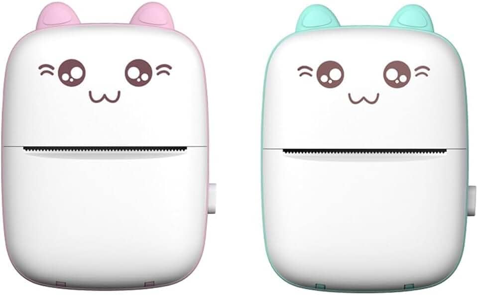 Mini Impressora Térmica Sem Fio Portátil Desenho Animado Foto Android/Ios (Azul)