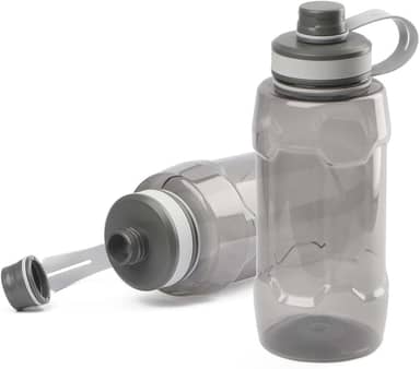 Garrafa De Água 1,5 Litros com Alça de Mão Para Transporte e Tampa Com Anel de Silicone Para Vedação anti vazamento, Bico Rosqueável Para Acesso Rápido na Cor Preto Transparente UTIMAIS+