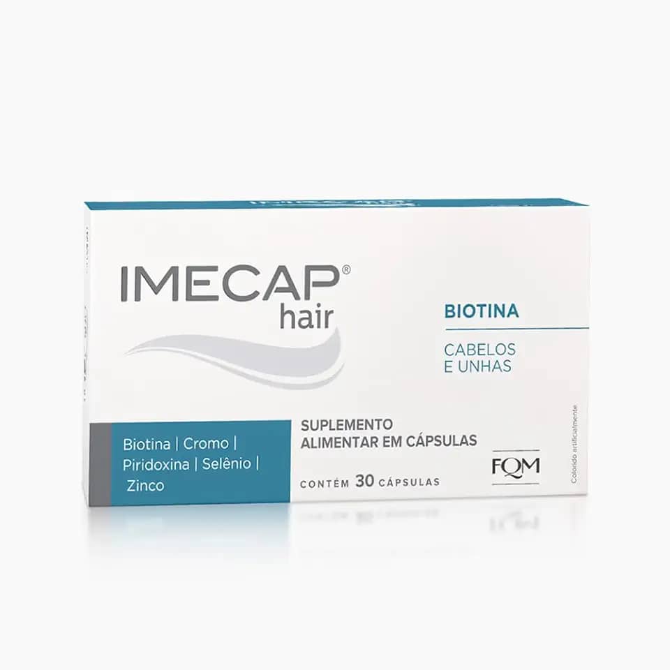 Imecap Hair 30 Cápsulas - Vitaminas para Cabelos e Unhas com Biotina