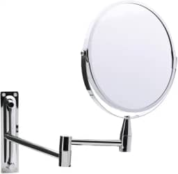 Mimo Style Espelho de Aumento Articulado Para Parede Ampliação de 5x, Extensível Para Banheiro e Bancadas, Acabamento Cromado 40,5 cm, Rotativo 360 Graus
