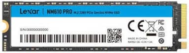Lexar Disco SSD NM610 Pro 500Gb - NVMe PCIe 3.0 M.2 Tipo 2280 - Leitura até 3300 MB/s e Escrita até 1700Mb/
