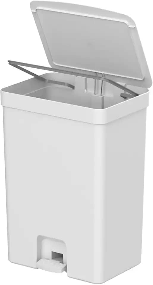 Lixeira para cozinha banheiro com pedal OU Trium 30 litros branca