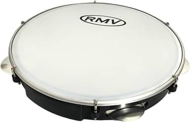 Pandeiro Profissional Rmv 10 Polegadas Preto Pele Leitosa