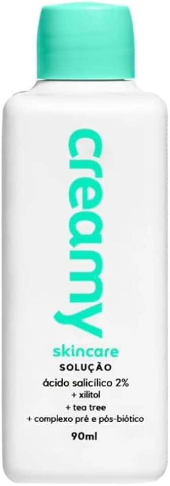 Creamy Skincare Ácido Salicílico 90ml | Tônico Facial Esfoliante Antiacne e Antioleosidade | Reduz Cravos e Espinhas | Reduz Poros Dilatados | Ameniza Linhas Finas | Peles Mistas, Oleosas e Acneicas | Uso Diurno e Noturno