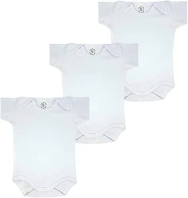 Kit Com 3 Bodies Manga Curta Para Bebê Menino Menina 100% Algodão