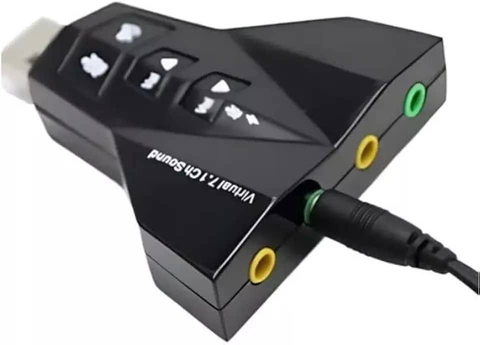 Placa De Som Usb 7.1 Canais Externa Adaptador Audio Fone e Microfone Notebook Computador Pc Premium Marca LBL DISTRIBUIDORA