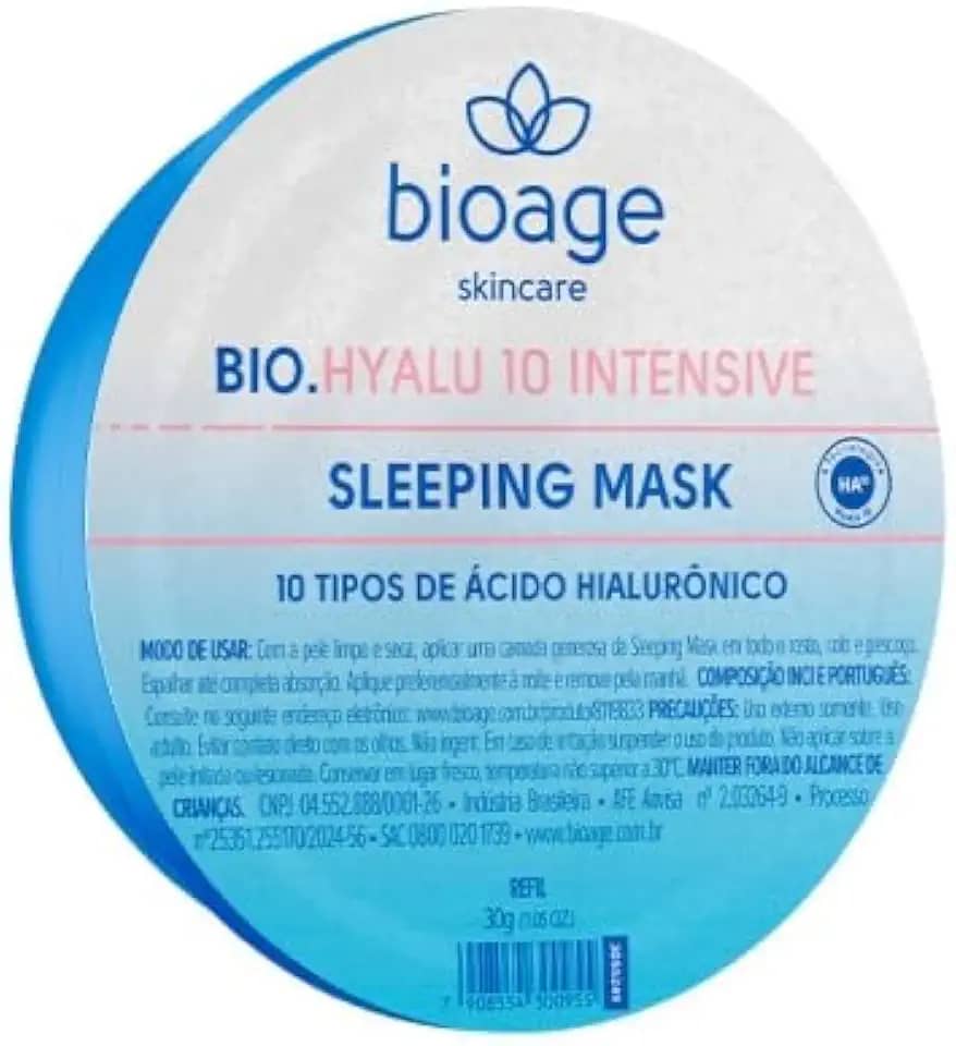 Bioage Refil Máscara Noturna de Ácido Hialurônico Bio.Hyalu 10 Intensive - 30g