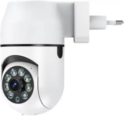 Câmera de Segurança Tomada Sem Fio 2MP WiFi Visão 360° HD 1080p Câmera IP Infravermelho Controle via App 2 Modos de Visão Noturna Áudio Bidirecional Detecção de Movimento Premium