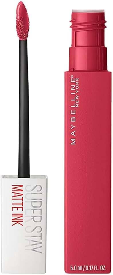 Maybelline SuperStay Matte Ink Batom Líquido Matte Longa Duração 16H com Aplicador Preciso, Não Transfere e Cor Intensa, Acabamento Matte Confortável, Cor 80 Ruler Rosa Avermelhado, 5ml