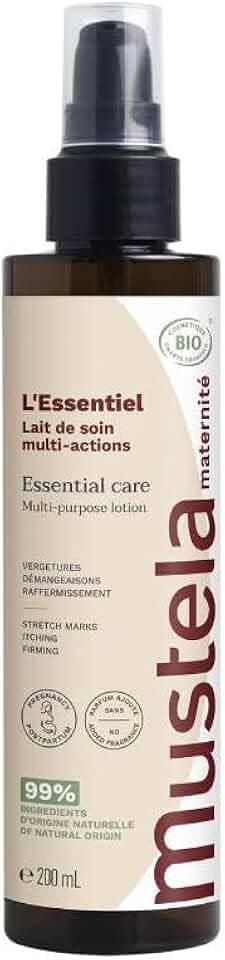 Mustela L’Essentiel Loção Corporal Multifuncional 200ml – Melhora Elasticidade, Firmeza, Previne e Corrige Estrias – com 99% de ingredientes de origem natural - Mustela Maternité