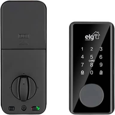 ELG, SHFD701, Fechadura Digital Inteligente de Embutir WI-FI, Abertura e Fechamento por Senha, Cartão de Proximidade, Aplicativo ou Chave de Emergência, Preto