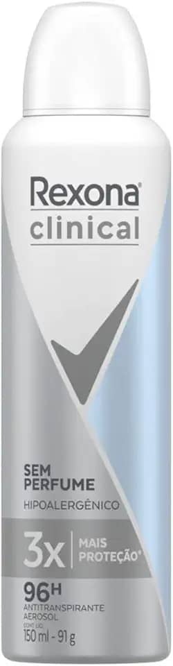 Rexona Antitranspirante Aerosol Clinical Sem Perfume 150Ml
