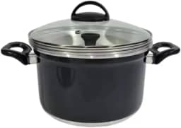 Panela Multiuso 3em1 - Banho Maria Preto C/Tampa Vidro