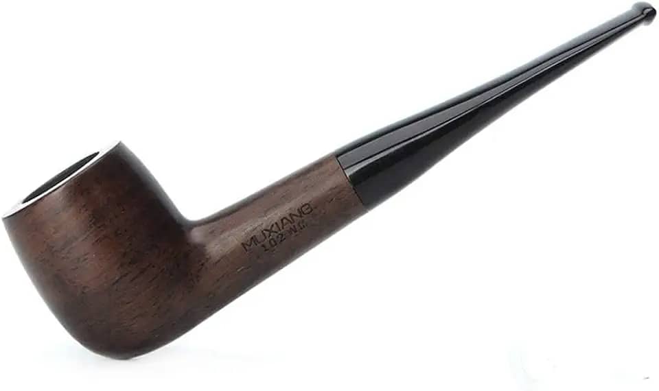 MUXIANG Cachimbo de ébano Feito à mão Hastes Retas Cachimbo de madeira Acessórios para tubos Filtro Elementos de filtros Bolas 3 em 1 limpador de tubos de raspador Ponta de tubo Aderência Caixa de presente AC0007