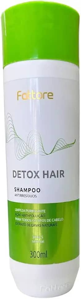 Shampoo Detox Hair Fattore 300ml – Limpeza Profunda com Extratos Naturais de Ervas e Menta – Antirresíduos, Refrescante e Livre de Sal – pH 6,5 – Redução de Oleosidade e Preparação Capilar – Todos os Tipos de Cabelo