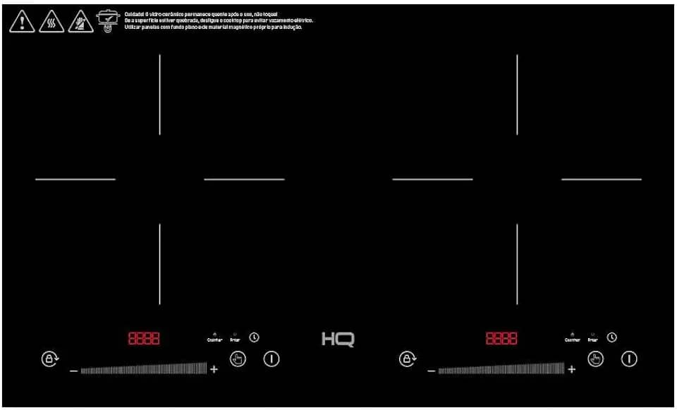 Cooktop de Indução HQ 2 Bocas Portátil 3500W Preto HQ-IDE3502S 220V
