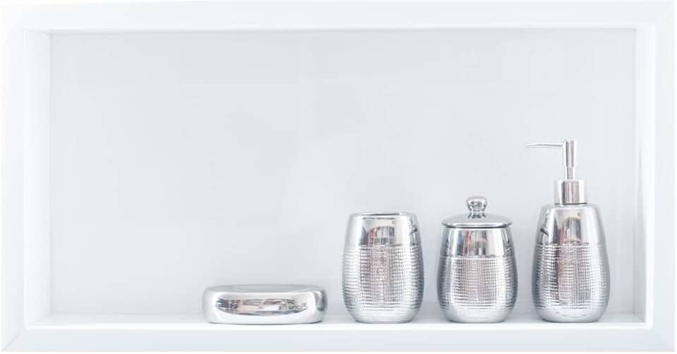 Nicho Em Porcelanato P/Banheiro Branco 61x31x11 Cm