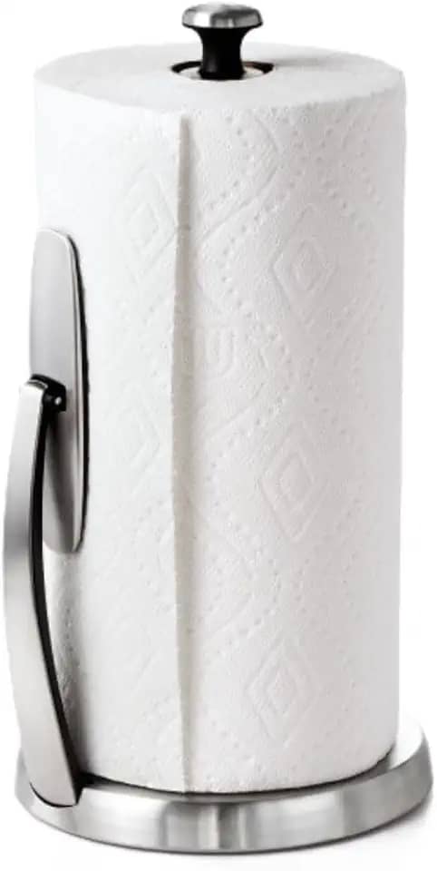 OXO Porta-toalha de papel Good Grips SimplyTear - Aço inoxidável (prata e preto)