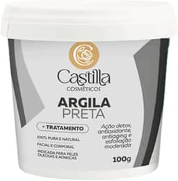 Argila Preta - Castilla Cosméticos | Detox, Antioxidante, Anti-idade e Esfoliação Facial e Corporal