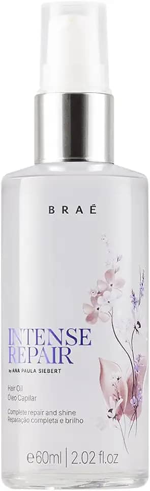 Óleo Para Cabelo Braé Intense Repair 60ml - Sérum Capilar Reparador de Pontas - Brilho Espelhado e Controle de Frizz - Toque Seco e Leve