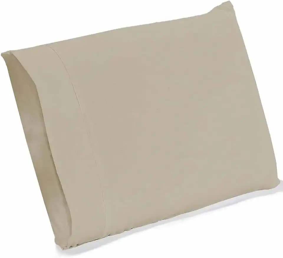 Kit 02 Fronhas Classic Tecido Percal 400 Fios 70x50 cm Antiácaro, Anti-pilling com Toque Macio - Bege