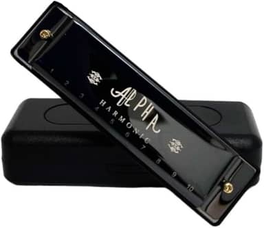 Gaita De Boca Profissional Harmônica Em Dó (c) Blues (Preto)