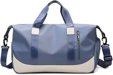 Bolsa de viagem portátil bolsa de bagagem de viagem de curta distância de grande capacidade leve separação seca e molhada bolsa de fitness esportiva impermeável (azul)