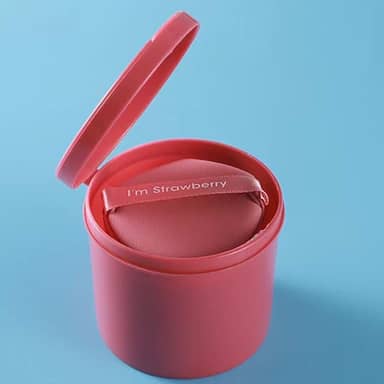 Conjunto de sopro cosmético com caixa gota de água redonda dupla face esponja de maquiagem macia ferramenta de pó lavável de beleza, forma de gota d'água rosa