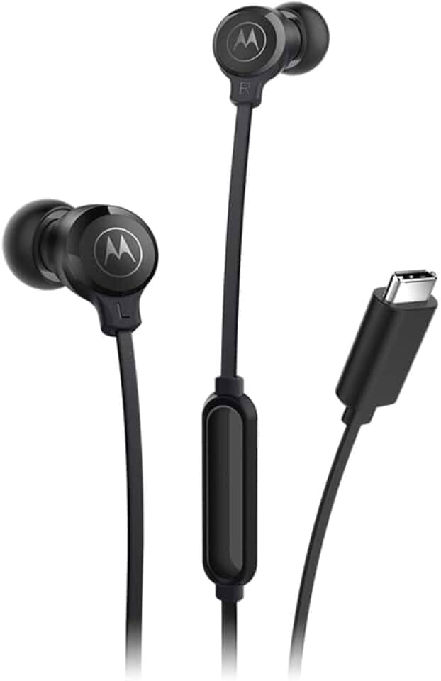 Motorola, Earbuds 3C-S, Conexão USB-C, Fone de Ouvido com Microfone, Preto