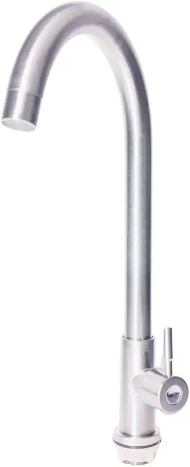 Torneira Gourmet para Cozinha Aço Inox Escovado Alta 37cm