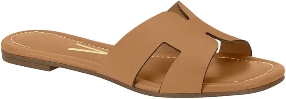 Rasteira Tamanco Feminina Vizzano Modelo H Fashion Camel