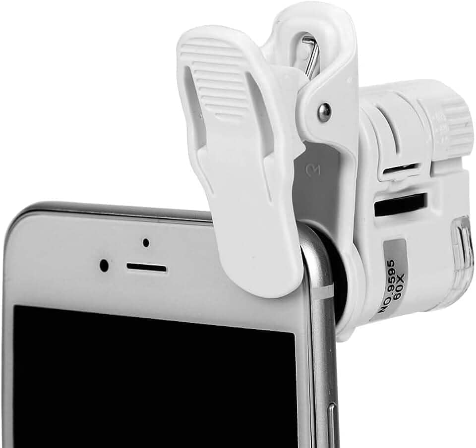 Lupa para celular com clipe Microscópio de 60x Avaliação de joias em HD
