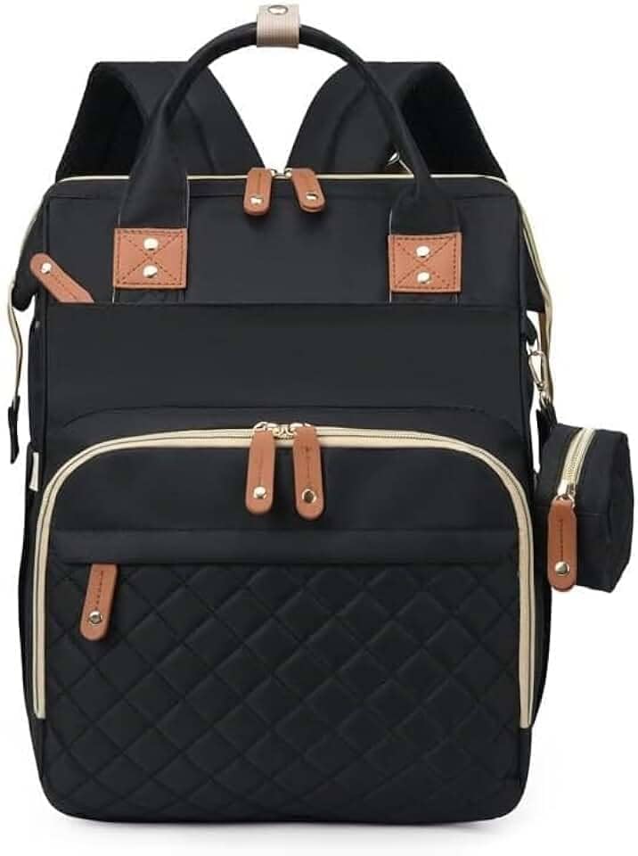 Mochila Maternidade Impermeável Grande Capacidade Bolsa Bebê Unissex com Porta Mamadeira Térmico, Conector USB, Abertura Ampla e Alças Confortáveis para Passeios ou Viagens