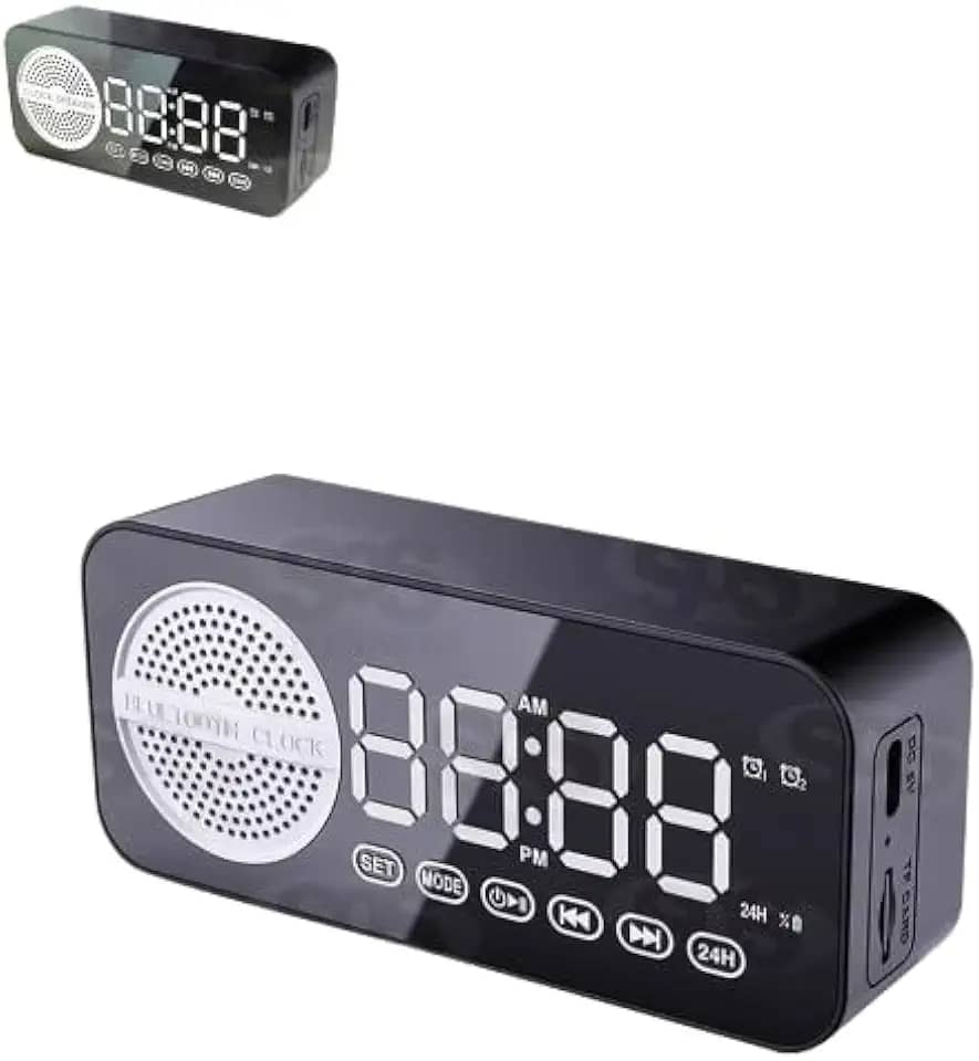 Mini Caixa de Som Bluetooth Com Relógio Despertador, AD-520