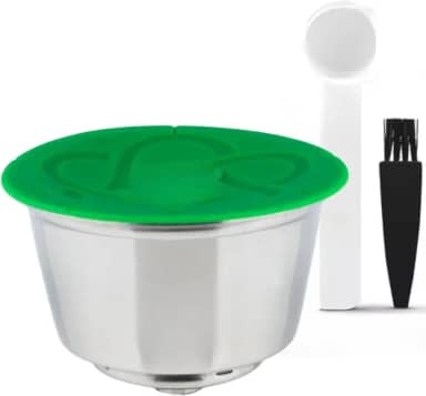 Cápsula de café crema recarregável de aço inoxidável tampa silicone, reutilizáveis, Cápsula de café filtro reutilizável compatível cafeteiras Dolce G Máquinas - Genio Plus - Touch - Lumio - Mini Me