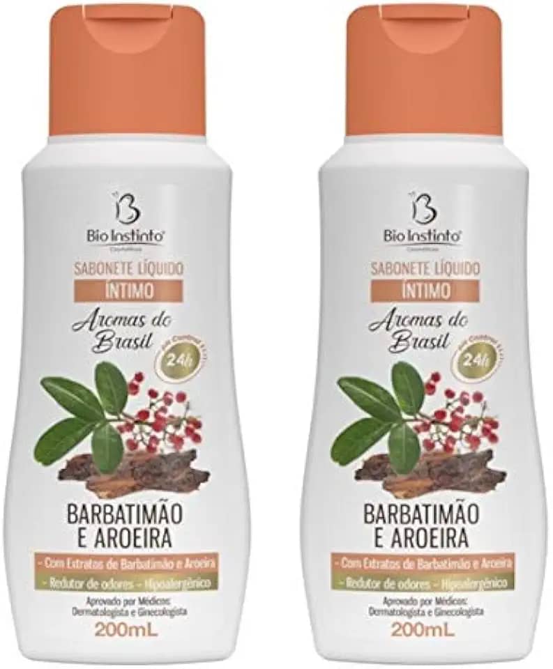 Kit 2 Sabonete Líquido Íntimo Barbatimão E Aroeira 200Ml
