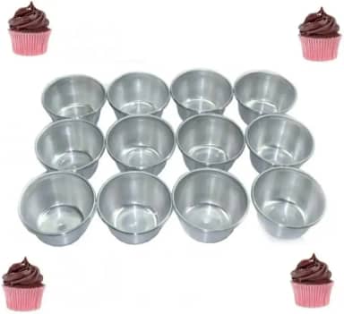 Forminha Para Cupcake Padrão Com 12 Peças Em Alumínio
