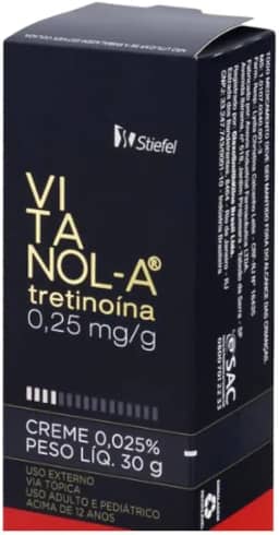 Vitanol A 0,025% Creme Clareador de Melasma e Manchas na pele 30g