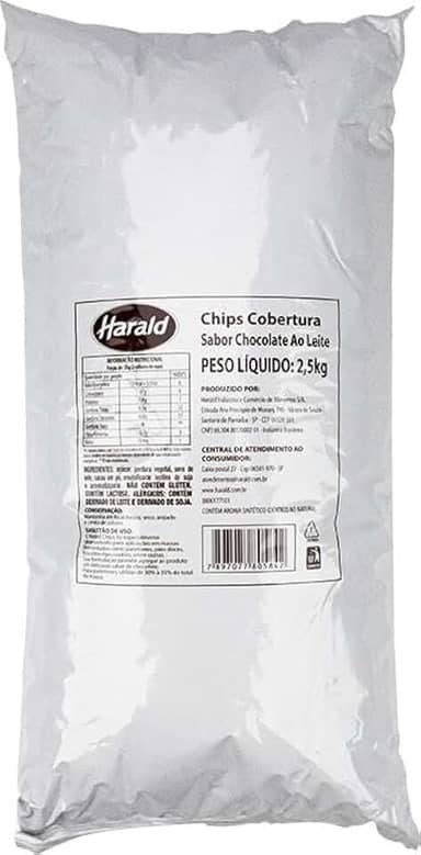 Chocolate Gotas Fracionado ao Leite Chipshow 2,5Kg Harald