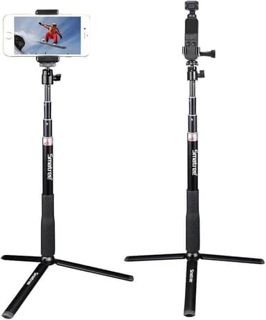 Smatree Bastão de selfie compatível com GoPro Hero 13/12/11/10/9/8/7/6/5/4/3+/3/DJI OSMO Pocket 2/SJCAM/AKASO/Xiaomi Yi e celular (não compatível com OSMO Pocket 3)