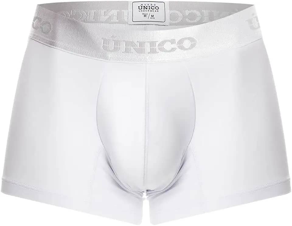 Masculino Cuecas Boxer Mundo Único Masculinas | Boxer Suspensório Com Alto Ajuste E Conforto De Movimento | Cueca Elástica De Microfibra | Elástico Que Não Enverga, Não Sube | Branco - Gr