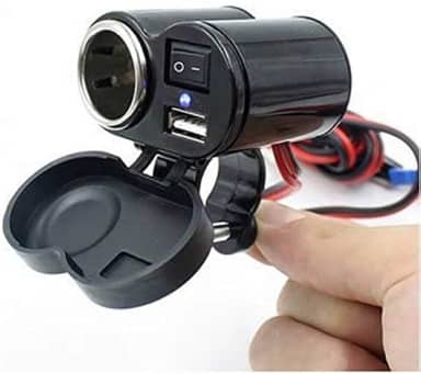 Adaptador Veicular e Tomada USB para Motos