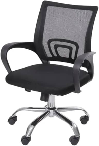 Cadeira De Escritório Giratória Com Altura Ajustável Cor Preto