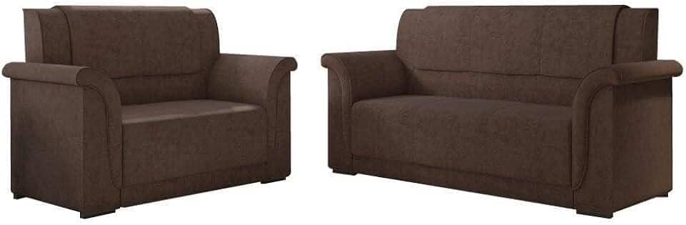 Sofá 2 E 3 Lugares Itália Marrom Suede